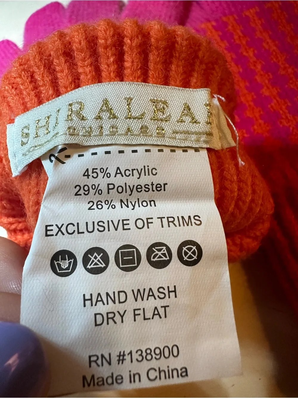 Shiraleah Pink and Orange Knit Touchscreen Gloves
